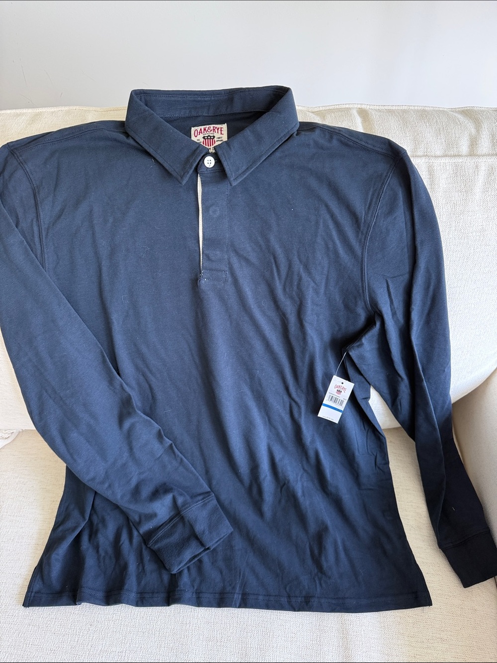 Men's Long-Sleeve Polo Shirt - Navy